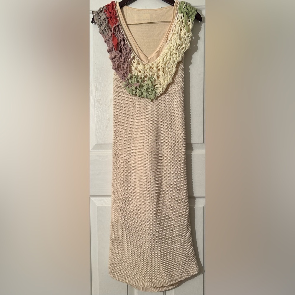 ANTHRO SIR CORRELL Sm Coastal Cottage Grandma Beachy Lace Dress Artisanal Boho